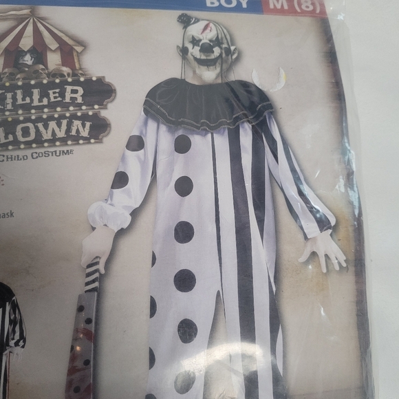 NIP Killer Clown 3 Piece Set Boys Size 8 Halloween Costume - Picture 3 of 8